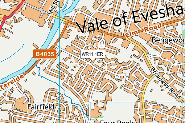 WR11 1ER map - OS VectorMap District (Ordnance Survey) WR11 1ER map - OS VectorMap District (Ordnance Survey)