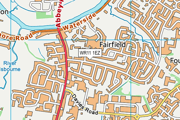 WR11 1EZ map - OS VectorMap District (Ordnance Survey) WR11 1EZ map - OS VectorMap District (Ordnance Survey)