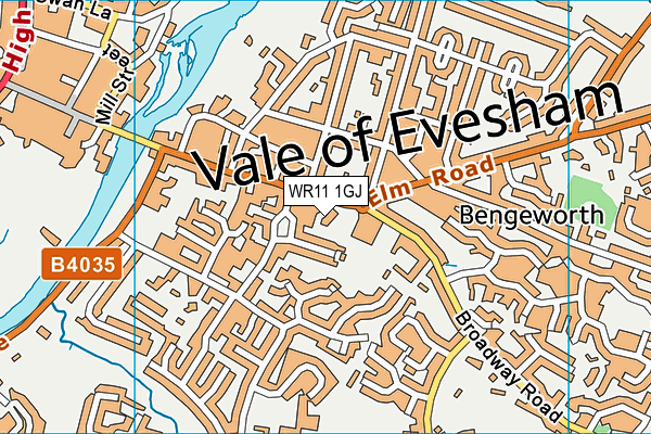 WR11 1GJ map - OS VectorMap District (Ordnance Survey) WR11 1GJ map - OS VectorMap District (Ordnance Survey)
