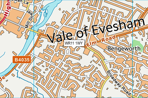 WR11 1WY map - OS VectorMap District (Ordnance Survey) WR11 1WY map - OS VectorMap District (Ordnance Survey)