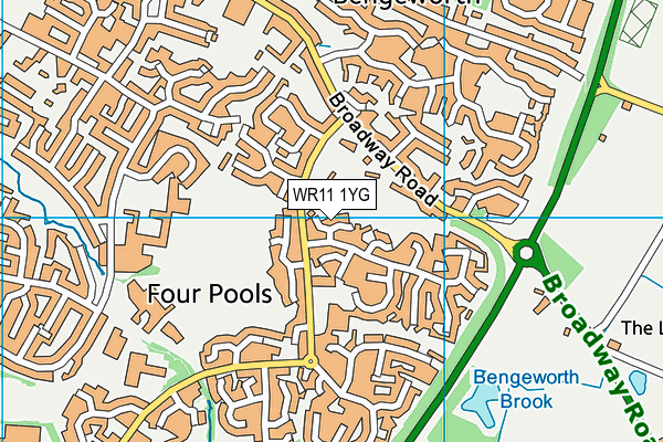 WR11 1YG map - OS VectorMap District (Ordnance Survey) WR11 1YG map - OS VectorMap District (Ordnance Survey)