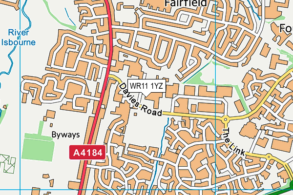 WR11 1YZ map - OS VectorMap District (Ordnance Survey) WR11 1YZ map - OS VectorMap District (Ordnance Survey)