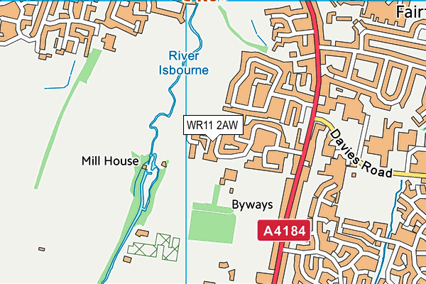 WR11 2AW map - OS VectorMap District (Ordnance Survey)