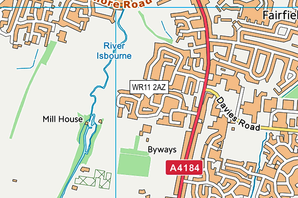 WR11 2AZ map - OS VectorMap District (Ordnance Survey) WR11 2AZ map - OS VectorMap District (Ordnance Survey)