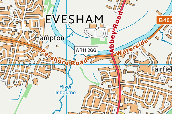 WR11 2GG map - OS VectorMap District (Ordnance Survey)