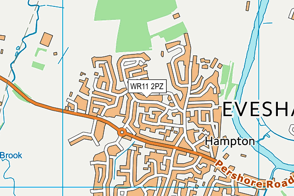 WR11 2PZ map - OS VectorMap District (Ordnance Survey)