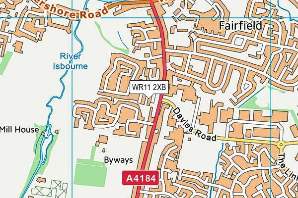 WR11 2XB map - OS VectorMap District (Ordnance Survey)
