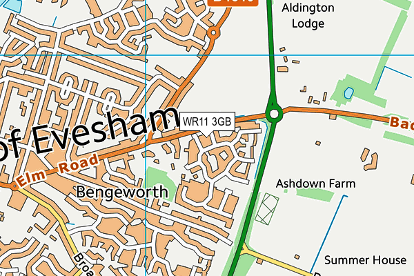 WR11 3GB map - OS VectorMap District (Ordnance Survey)