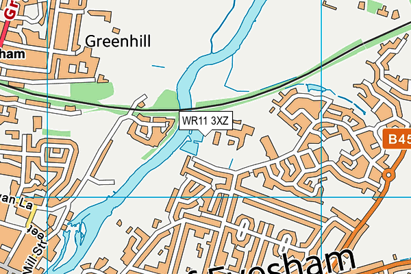 WR11 3XZ map - OS VectorMap District (Ordnance Survey) WR11 3XZ map - OS VectorMap District (Ordnance Survey)