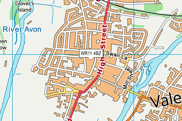 WR11 4BZ map - OS VectorMap District (Ordnance Survey) WR11 4BZ map - OS VectorMap District (Ordnance Survey)