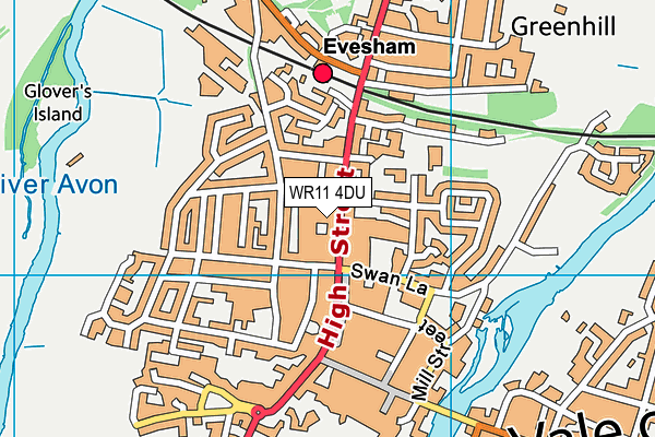 WR11 4DU map - OS VectorMap District (Ordnance Survey)