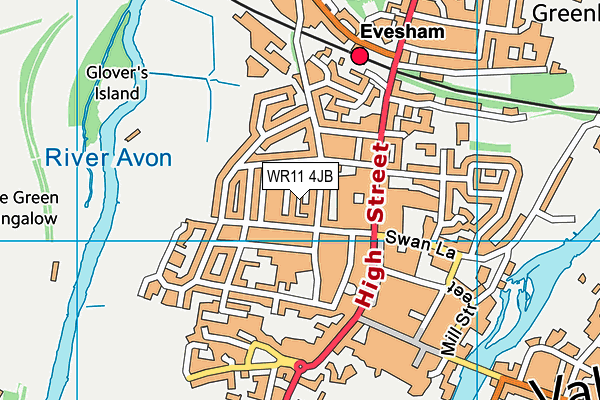 WR11 4JB map - OS VectorMap District (Ordnance Survey)