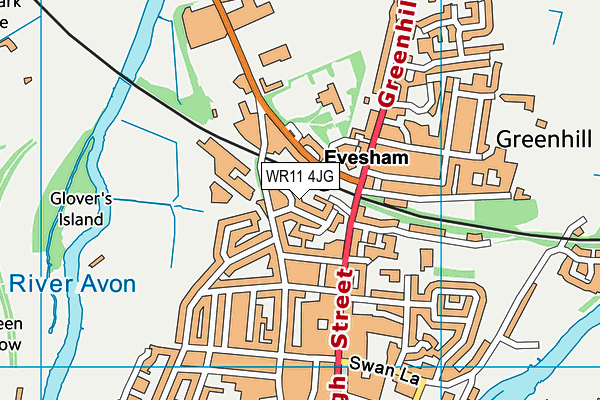 WR11 4JG map - OS VectorMap District (Ordnance Survey) WR11 4JG map - OS VectorMap District (Ordnance Survey)