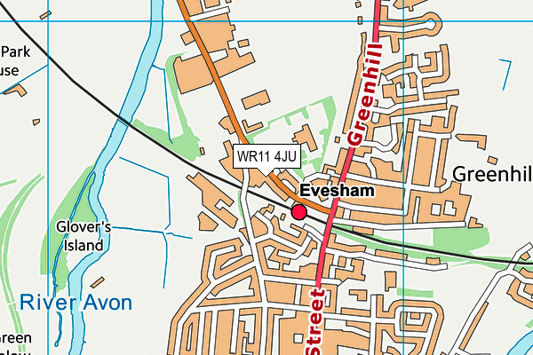 WR11 4JU map - OS VectorMap District (Ordnance Survey) WR11 4JU map - OS VectorMap District (Ordnance Survey)