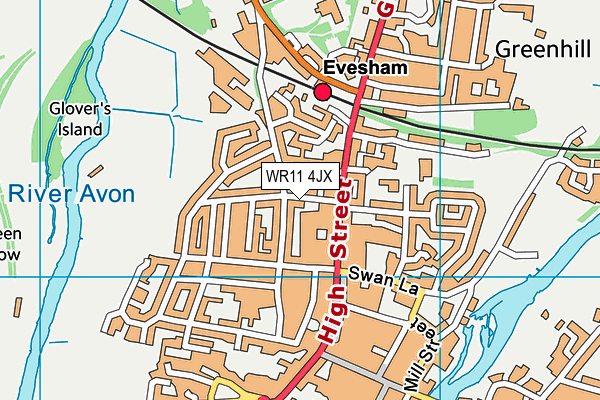 WR11 4JX map - OS VectorMap District (Ordnance Survey) WR11 4JX map - OS VectorMap District (Ordnance Survey)