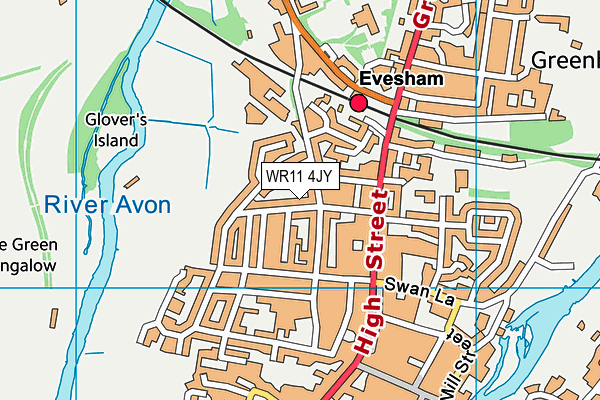 WR11 4JY map - OS VectorMap District (Ordnance Survey) WR11 4JY map - OS VectorMap District (Ordnance Survey)