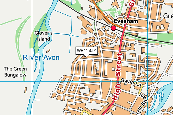 WR11 4JZ map - OS VectorMap District (Ordnance Survey) WR11 4JZ map - OS VectorMap District (Ordnance Survey)