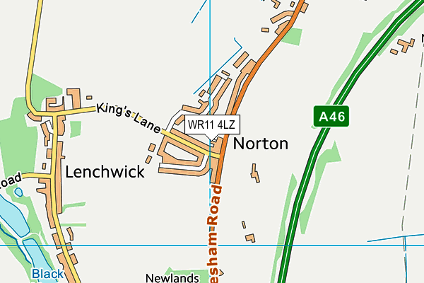 WR11 4LZ map - OS VectorMap District (Ordnance Survey) WR11 4LZ map - OS VectorMap District (Ordnance Survey)
