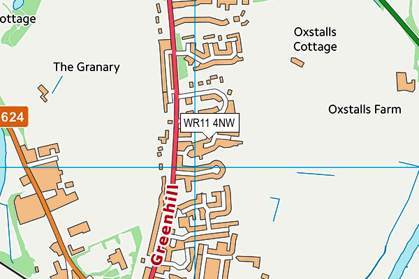 WR11 4NW map - OS VectorMap District (Ordnance Survey) WR11 4NW map - OS VectorMap District (Ordnance Survey)