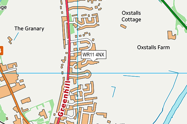 WR11 4NX map - OS VectorMap District (Ordnance Survey) WR11 4NX map - OS VectorMap District (Ordnance Survey)