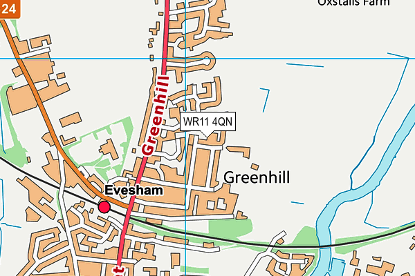WR11 4QN map - OS VectorMap District (Ordnance Survey) WR11 4QN map - OS VectorMap District (Ordnance Survey)