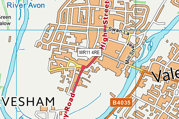 WR11 4RE map - OS VectorMap District (Ordnance Survey) WR11 4RE map - OS VectorMap District (Ordnance Survey)