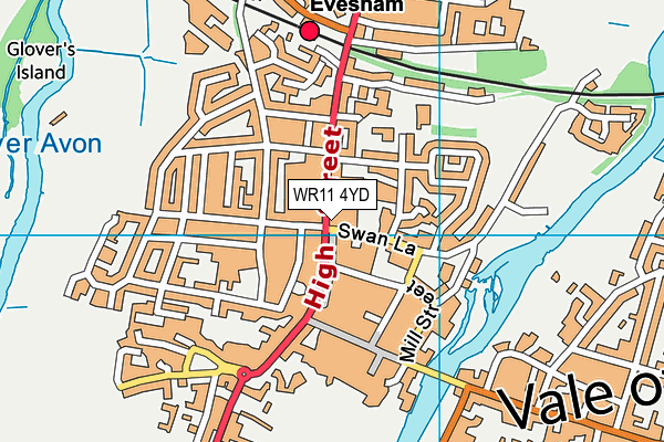 WR11 4YD map - OS VectorMap District (Ordnance Survey) WR11 4YD map - OS VectorMap District (Ordnance Survey)