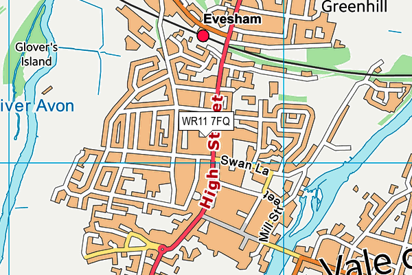 WR11 7FQ map - OS VectorMap District (Ordnance Survey)