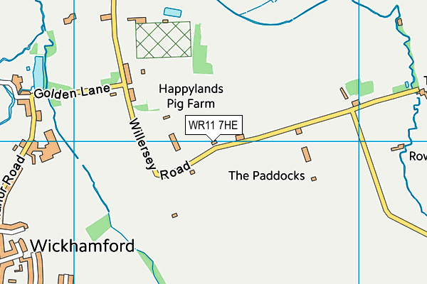 WR11 7HE map - OS VectorMap District (Ordnance Survey) WR11 7HE map - OS VectorMap District (Ordnance Survey)