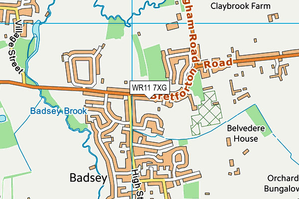 WR11 7XG map - OS VectorMap District (Ordnance Survey) WR11 7XG map - OS VectorMap District (Ordnance Survey)