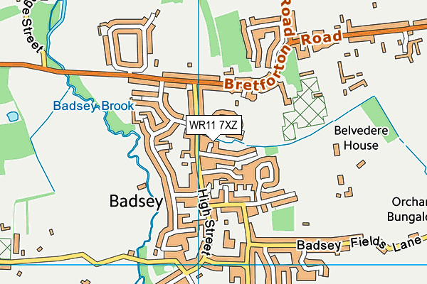 WR11 7XZ map - OS VectorMap District (Ordnance Survey) WR11 7XZ map - OS VectorMap District (Ordnance Survey)