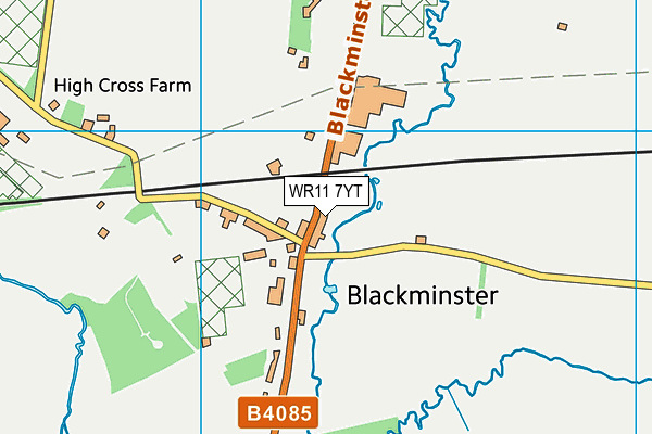 WR11 7YT map - OS VectorMap District (Ordnance Survey) WR11 7YT map - OS VectorMap District (Ordnance Survey)