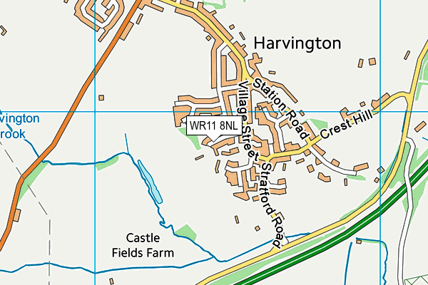WR11 8NL map - OS VectorMap District (Ordnance Survey)