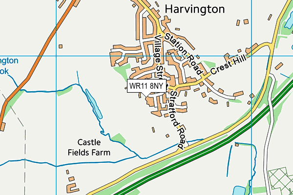 WR11 8NY map - OS VectorMap District (Ordnance Survey)