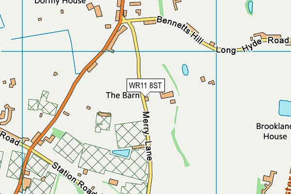 WR11 8ST map - OS VectorMap District (Ordnance Survey)