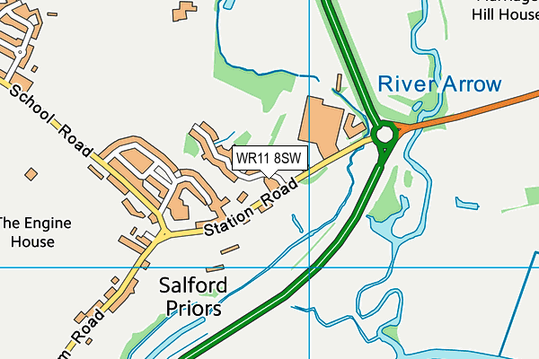 WR11 8SW map - OS VectorMap District (Ordnance Survey) WR11 8SW map - OS VectorMap District (Ordnance Survey)