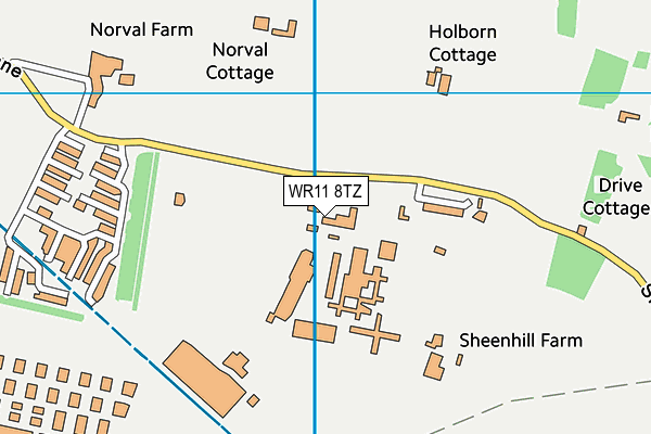 WR11 8TZ map - OS VectorMap District (Ordnance Survey) WR11 8TZ map - OS VectorMap District (Ordnance Survey)