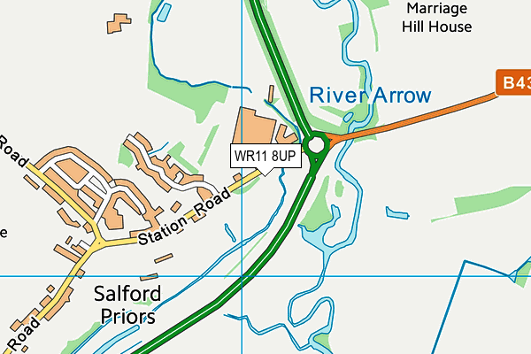 WR11 8UP map - OS VectorMap District (Ordnance Survey)