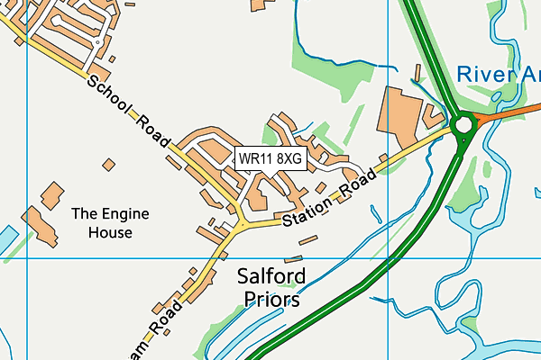 WR11 8XG map - OS VectorMap District (Ordnance Survey) WR11 8XG map - OS VectorMap District (Ordnance Survey)