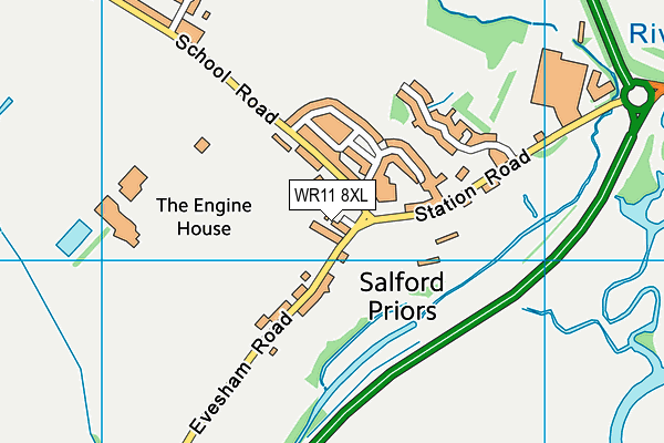 WR11 8XL map - OS VectorMap District (Ordnance Survey)