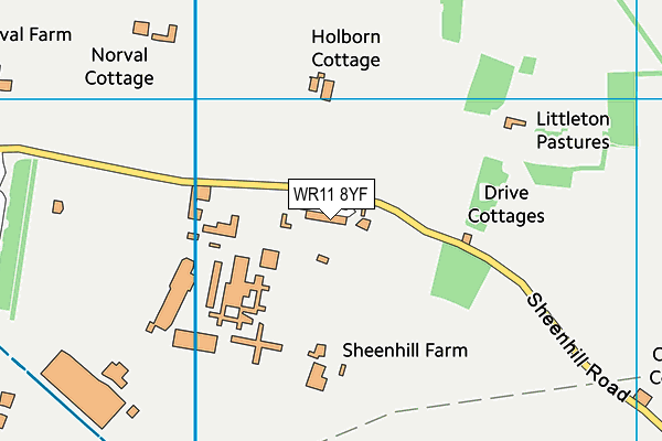 WR11 8YF map - OS VectorMap District (Ordnance Survey) WR11 8YF map - OS VectorMap District (Ordnance Survey)