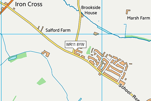 WR11 8YW map - OS VectorMap District (Ordnance Survey) WR11 8YW map - OS VectorMap District (Ordnance Survey)