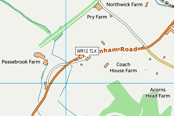WR12 7LX map - OS VectorMap District (Ordnance Survey) WR12 7LX map - OS VectorMap District (Ordnance Survey)