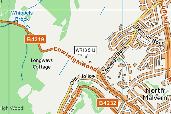 WR13 5HJ map - OS VectorMap District (Ordnance Survey) WR13 5HJ map - OS VectorMap District (Ordnance Survey)