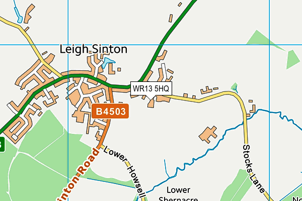 WR13 5HQ map - OS VectorMap District (Ordnance Survey) WR13 5HQ map - OS VectorMap District (Ordnance Survey)