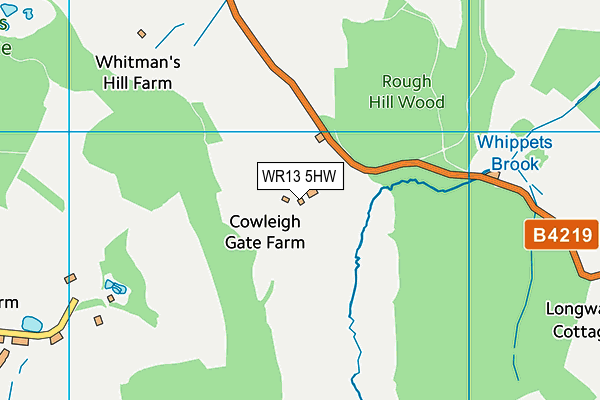 WR13 5HW map - OS VectorMap District (Ordnance Survey) WR13 5HW map - OS VectorMap District (Ordnance Survey)