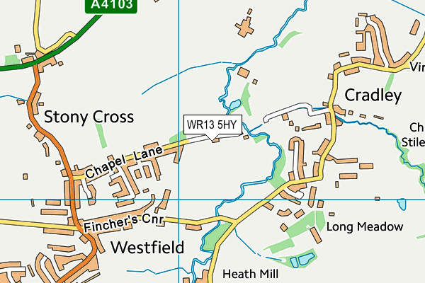 WR13 5HY map - OS VectorMap District (Ordnance Survey) WR13 5HY map - OS VectorMap District (Ordnance Survey)