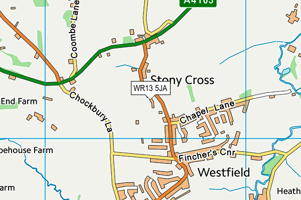 WR13 5JA map - OS VectorMap District (Ordnance Survey) WR13 5JA map - OS VectorMap District (Ordnance Survey)