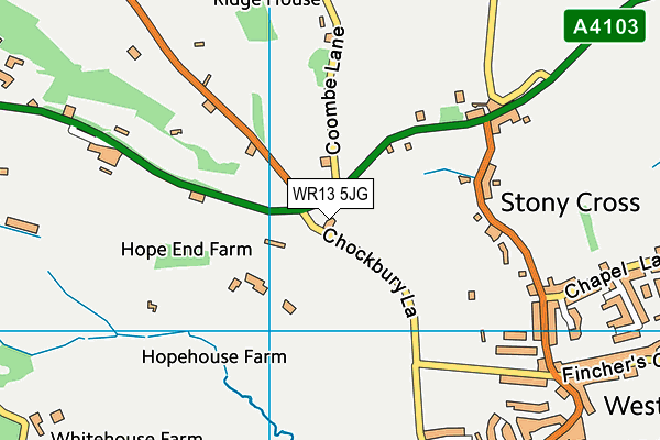 WR13 5JG map - OS VectorMap District (Ordnance Survey) WR13 5JG map - OS VectorMap District (Ordnance Survey)