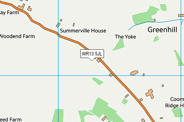 WR13 5JL map - OS VectorMap District (Ordnance Survey) WR13 5JL map - OS VectorMap District (Ordnance Survey)